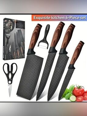 Chef.W 6-Piece Kitchen Knife Set with Peeler and Shears